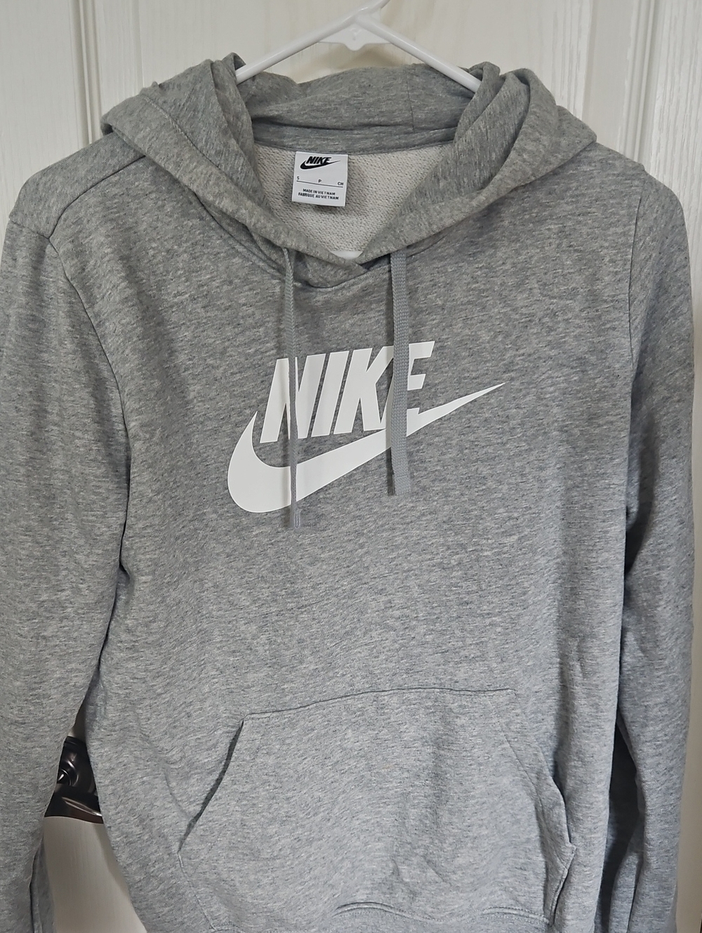 Nike Womens Gray Crewneck Hoodie with White Swoosh